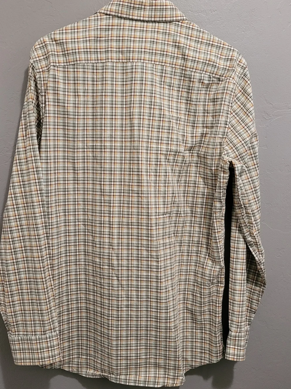 Banana Republic Men's Beige Plaid Dress Shirt